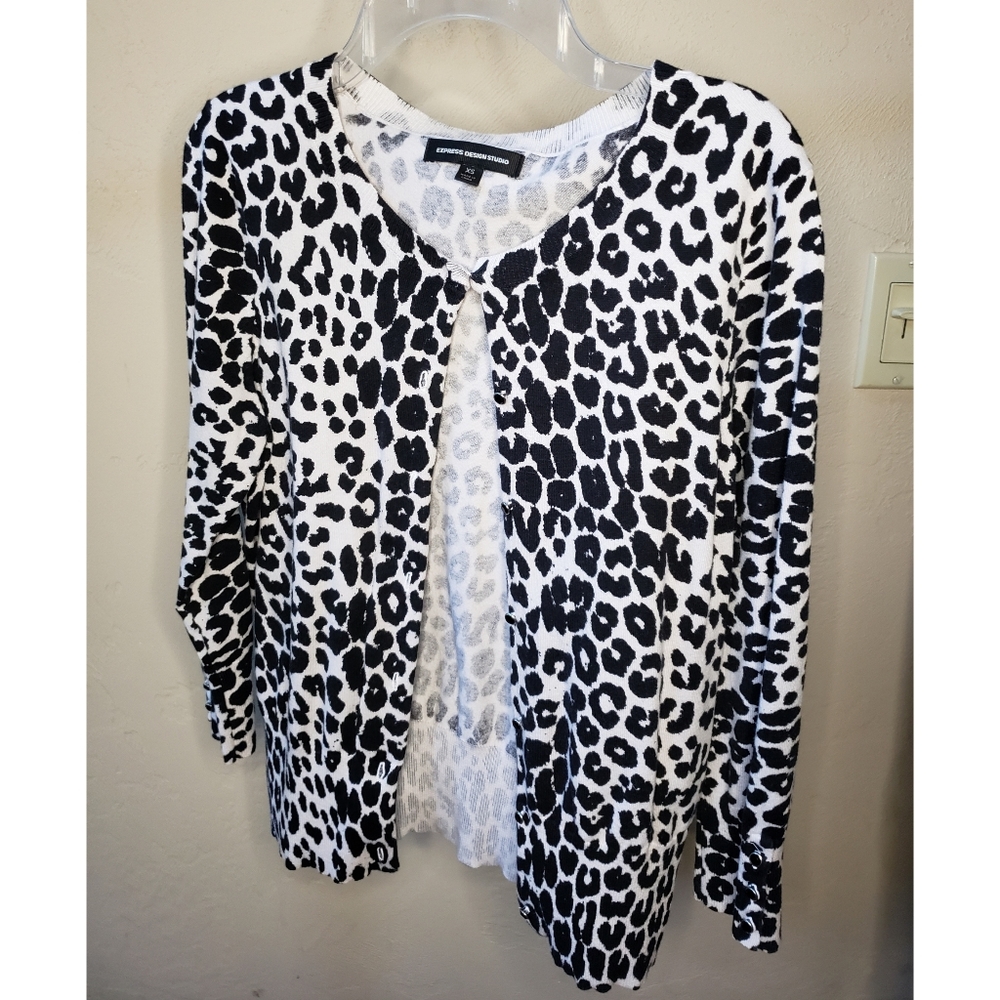 Express Cardigan leopard print sweater